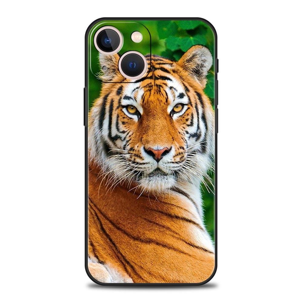 

Роскошный чехол для телефона Tiger Lion Leopard для iPhone 13 15 14 12 11 Pro MAX XR X SE XS 7 8 Plus, силиконовый черный защитный чехол iPhone XR