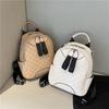Grid Lady Fashion Backpack - PU Leather - High-end Style - Travel Mini - Simple and Elegant - Trendy Women's Shoulder Bag