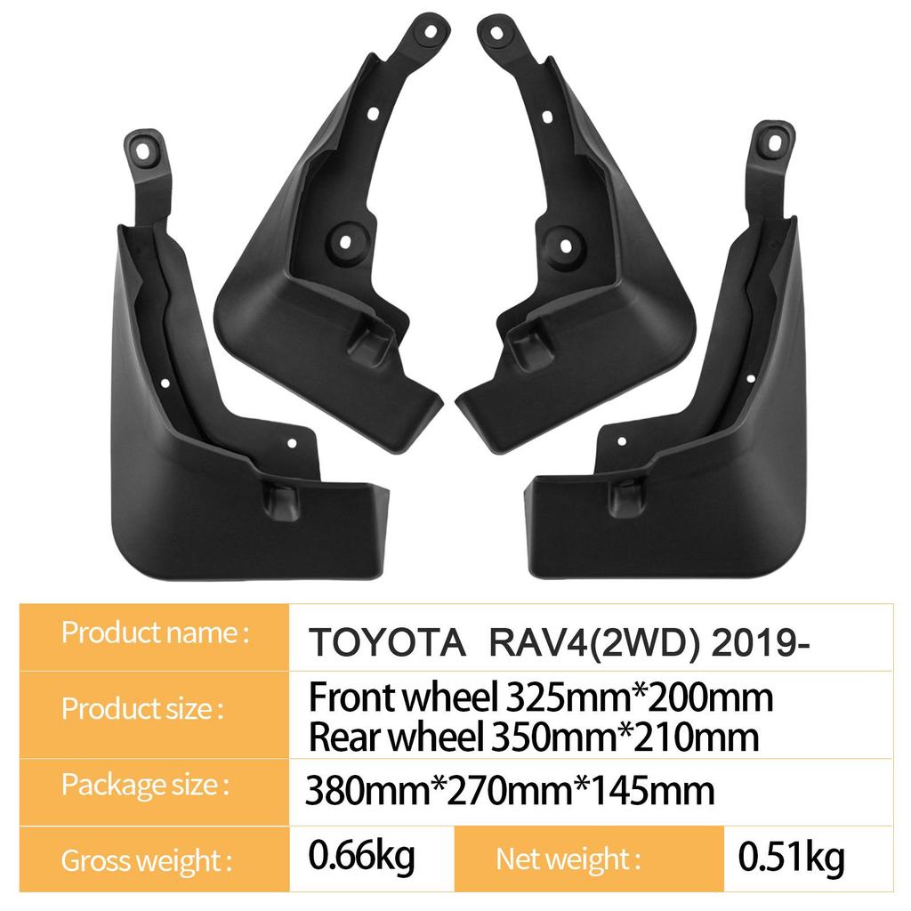 Toyota RAV4 2019-2025 Two-Wheel Drive Mud Flaps (No Footrests)