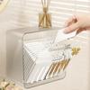 Bathroom Mirror Cabinet Storage Box Cosmetic Cotton Wall-Mounted Transparent Cotton Swab Box Lipstick Rack