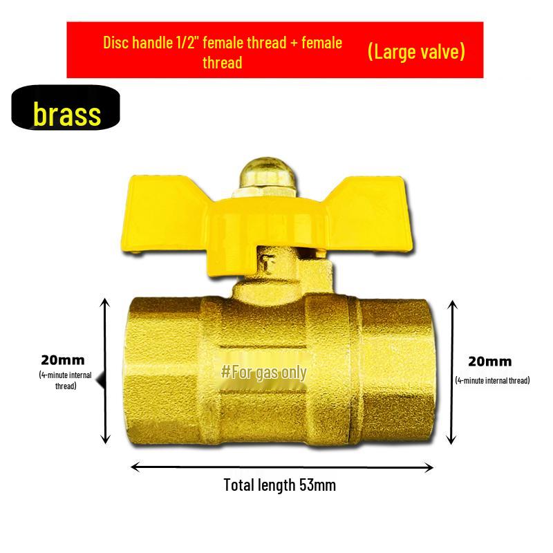 Brass Y-Type Gas Hose Three-Way Valve Connector with 4-Point Ventilation Ball Valve Switch.