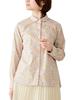 920 Made In Japan Liberty Round Collar Shirt Blouse Top Long Sleeve Tana Lawn A White X Yellow Small Floral [SPAN] Women's (M, Pattern)