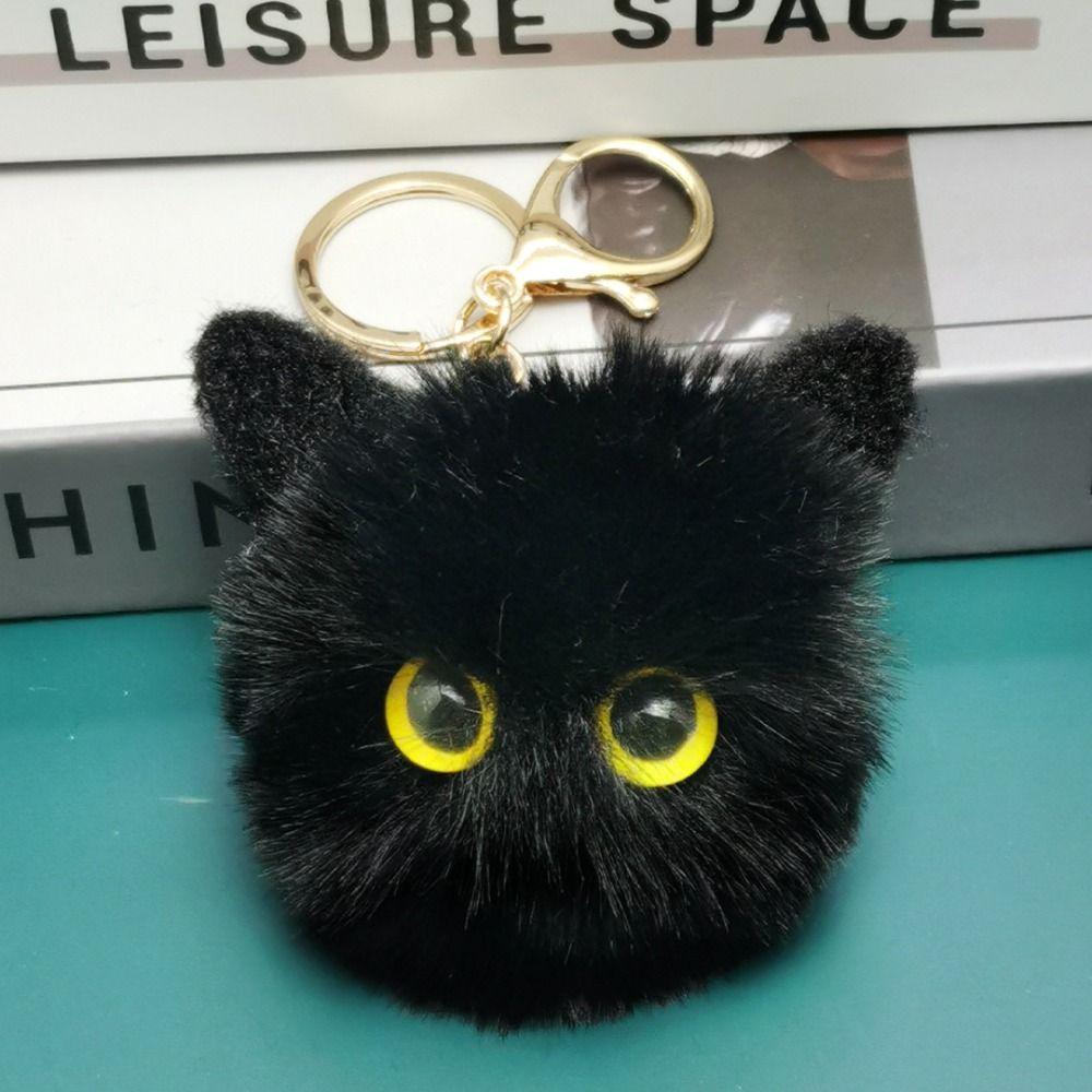 Shy Blush Cat Plush Doll Attractive Eyes Animal Plush Key Chain Blush Cat Plush Keychain  Children