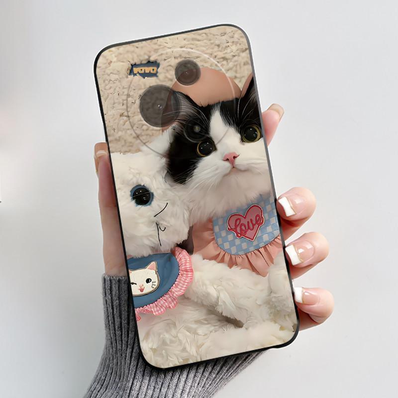 Casing For TCL 60 SE 605 / TCL 60 / TCL 60R 5G Phone Case Aesthetic Cute Cat Astronaut Soft Silicone Black Protective Back Cover