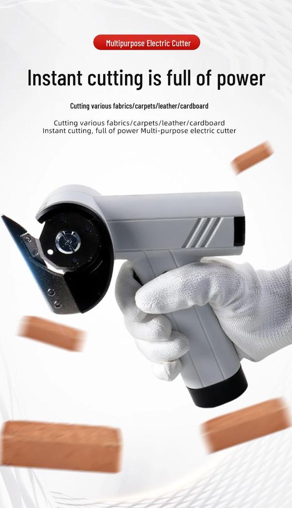 Wireless Electric Handheld Scissors: Durable Lithium Battery-Powered Cutter for Fabric, Leather, and Paper.