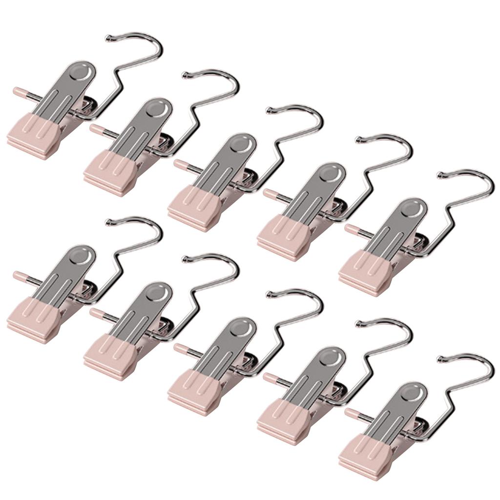 Pack of 10pcs Versatile Storage Clips Pants Hanger Wardrobe Organizers Bag Hat Rack Shelf for Clothes and Accessories