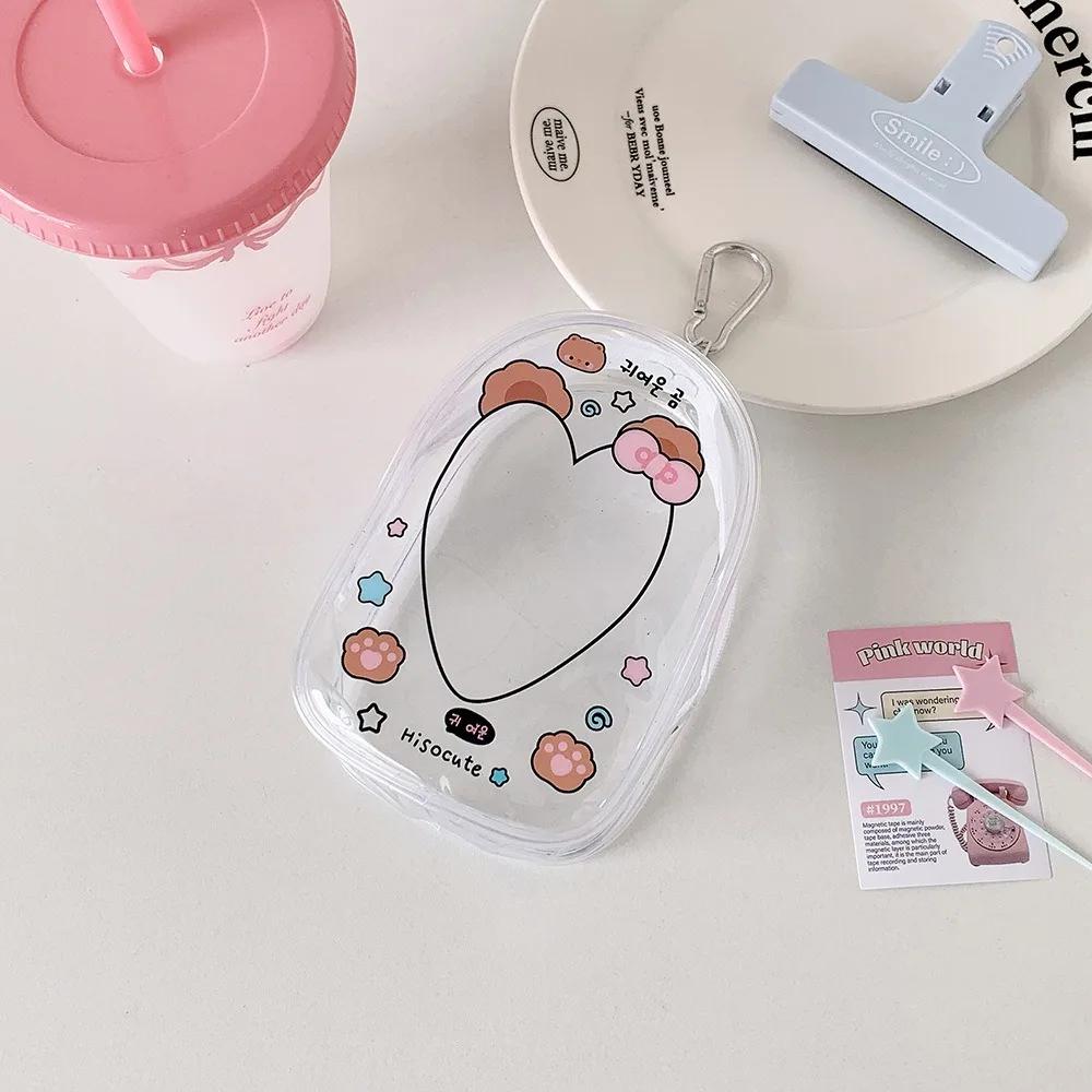 High Quality Cute PVC Data Cable Storage Bag Dustproof Decorative Pendant Transparent Display Zipper Bag Dolls Storage Pouch