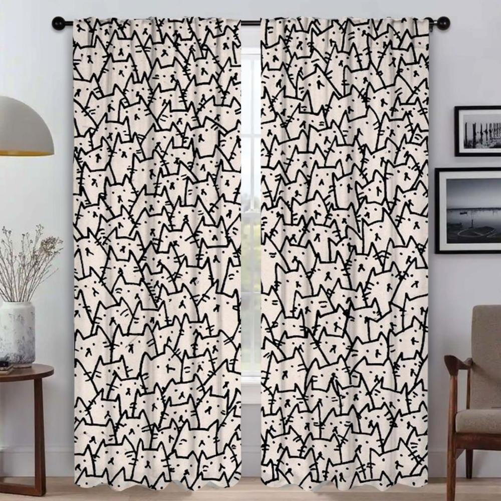 Urocze zasłony ilustracyjne do sypialni Zasłona zaciemniająca do pokoju 2 panele Zasłony do wnętrza domu Przegroda Rolety Salon Kuchnia