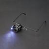 Watch Repair Single Lens Eye Glasses 20x Magnifying Magnifier Jeweler Tool LED Light Loupe