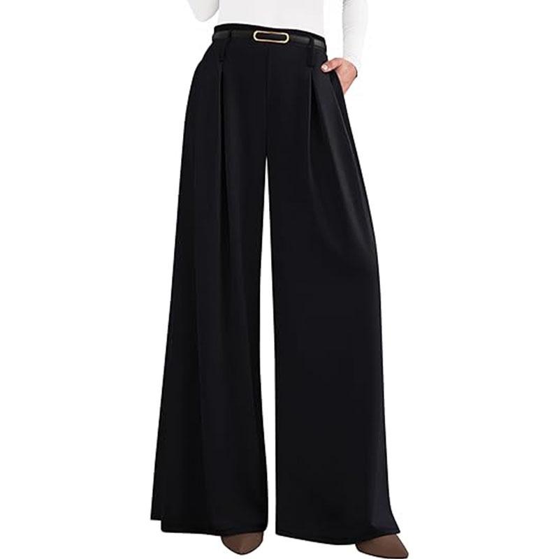 European Casual High-Waisted Wide-Leg Trousers for Women, Slimming and Versatile.