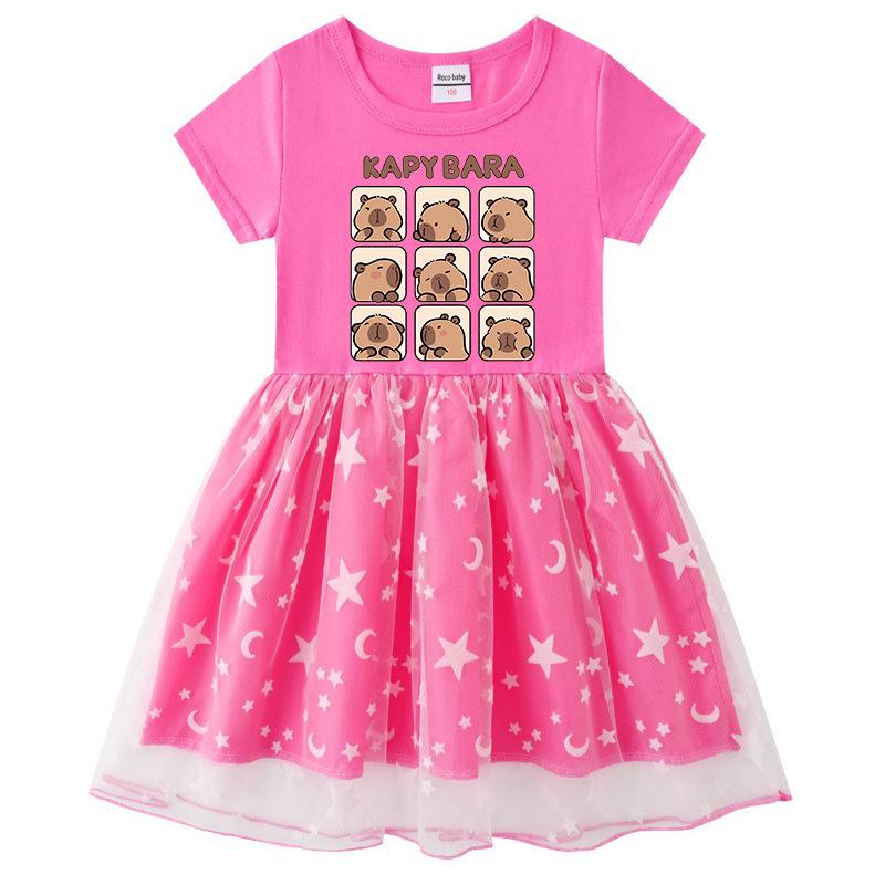 Korean Style Princess Dress: Stars & Rainbow Sequin Mesh, Short Sleeve for Summer, Long Sleeve for Spring/Autumn