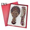 Vintage Peacock Hair Comb Mirror Set, Embossed & Handheld Rhinestone Makeup Mirror, Hand with for Women Retro Carved