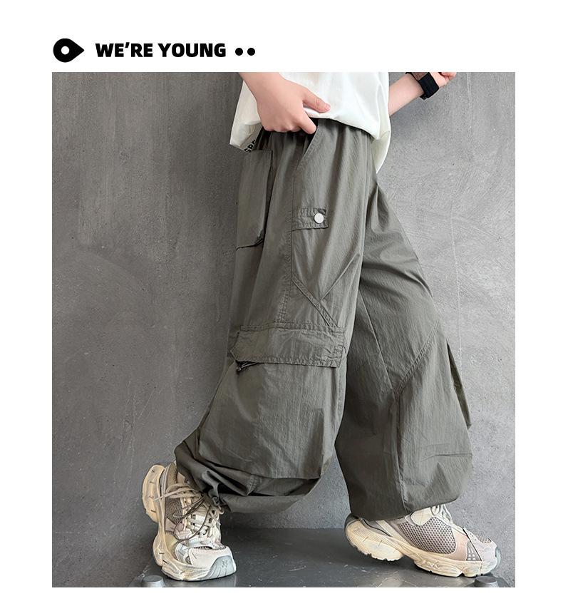 Trendy Boys' Summer Cargo Pants: Korean Style Wide-Leg, Loose Fit, Mosquito-Repellent