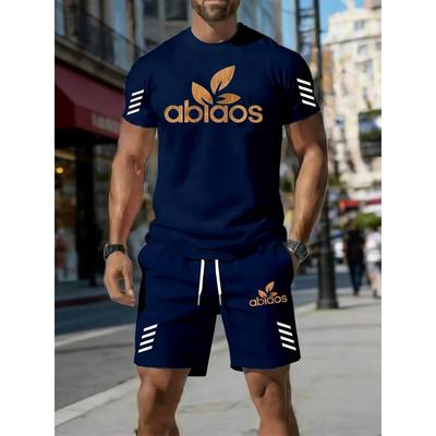 Latest Casual Set Wrinkle-Resistant, Trendy, Breathable Drawstring Waist Design,Men's Set, Casual Set