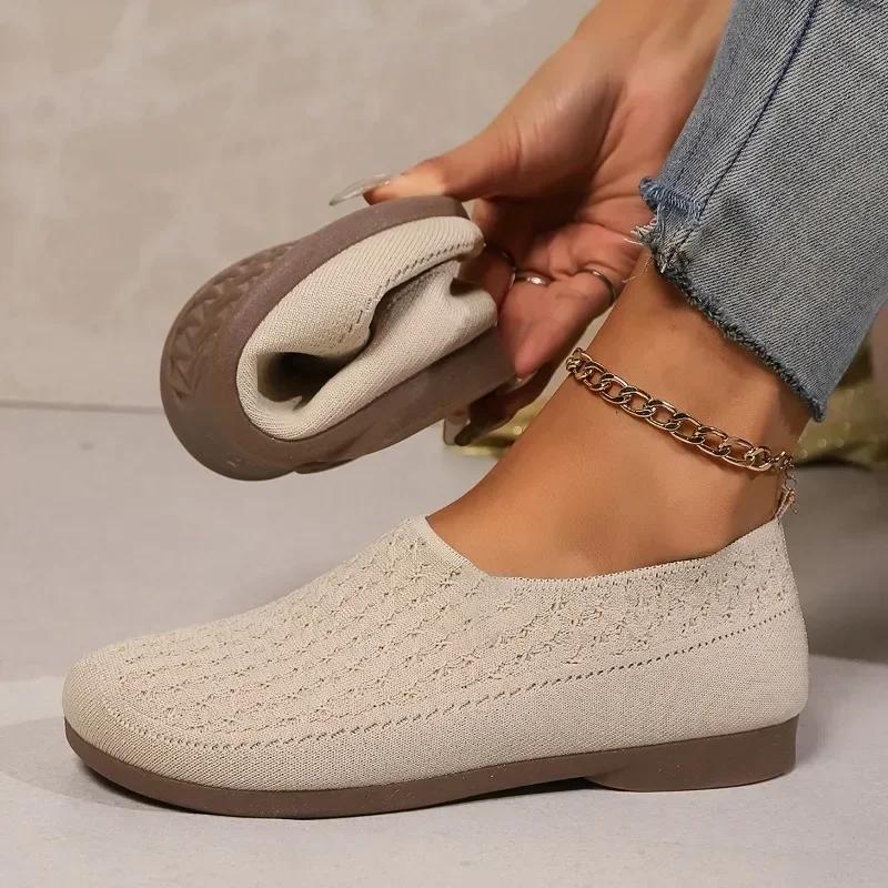 2025 Shoes Female Mesh Women's Vulcanize Shoes Light Outdoor Women Sneakers Low Heel Round Toe Slip On Soft Ladies Casual Shoes