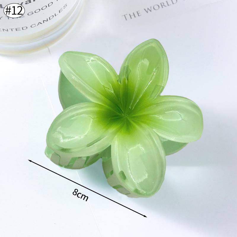 Gradient Transparent Large Flower Hair Clip Sweet Hair Claws for Women Resin Crab Clamp Barrettes Headwear Accessories
