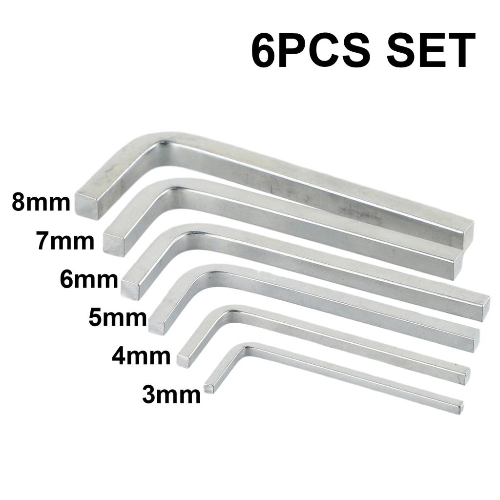 6 Stück L-Form Vierkantkopf Schraubenschlüssel Schraubendreher Set mit 3 8mm Größe und Vierkantschlüssel zum Festziehen von Vierkantschrauben