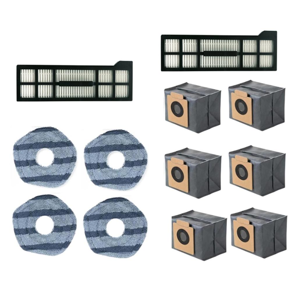 12PCS for Eufy X10 Pro Omni Robot Vacuums Cleaner Replacement Parts Dust Bag Washable Mop Cloth HEPA Filter