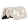 SY-001 For iPhone 16 Case Card Slots Leather Coated TPU Flower Phone Cover