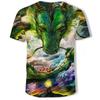 Men's T-shirt God Beast 3D Digital Printed Round Neck Short Sleeve Fashion Top T-shirt
