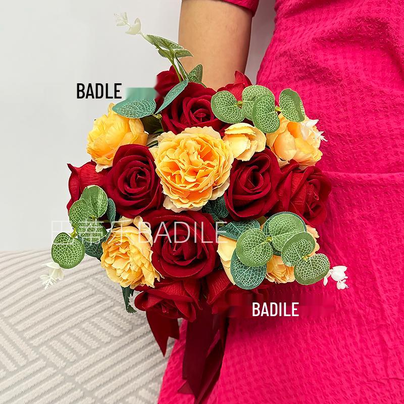 Velvet Rose Bridal Bouquet: Wedding & Photography Prop