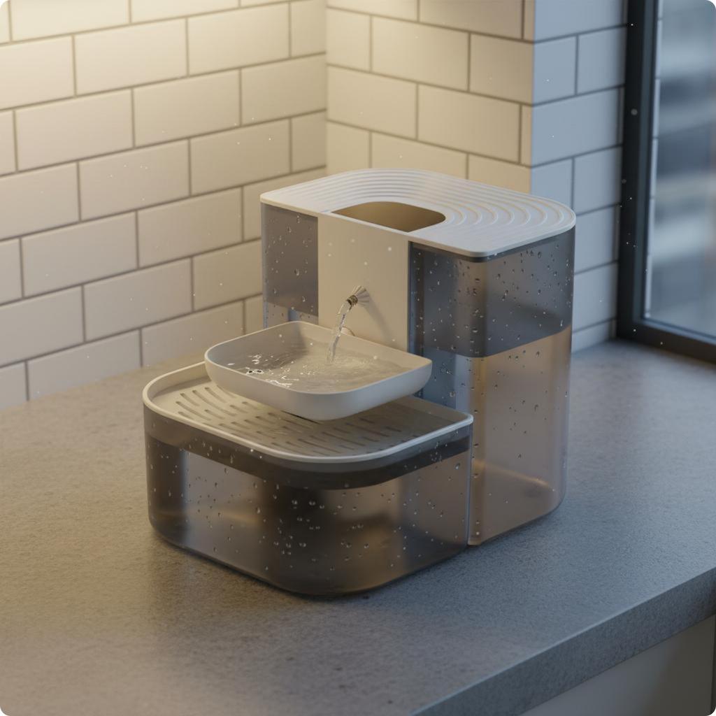 Automatic Pet Fountain Angled-Flow Design Automatic Pet Water Fountain