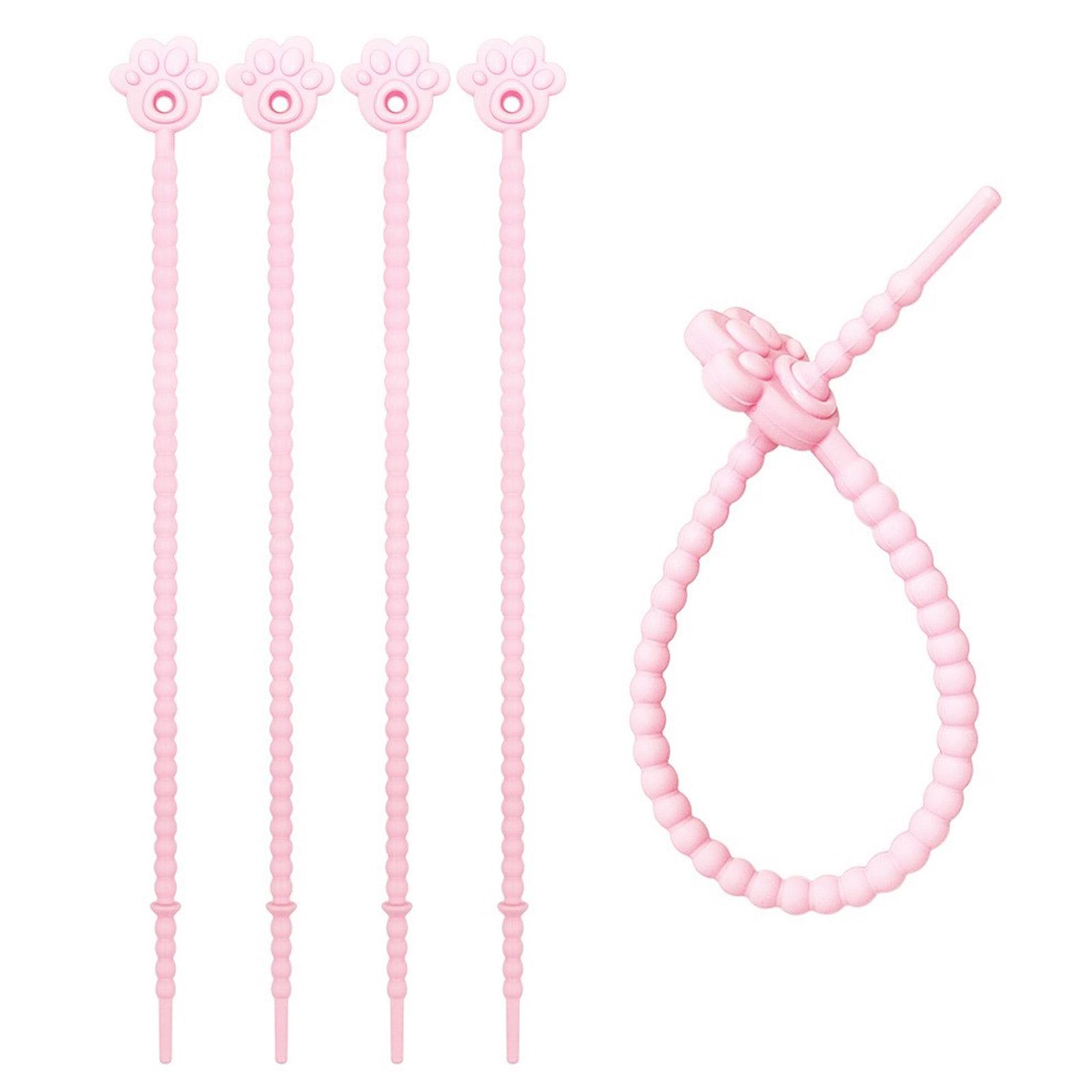 

5 шт. прочных силиконовых стяжек-хомутов многоразового использования, резиновых кабельных органайзеров для ежедневного использования дома и в офисе в разных цветах