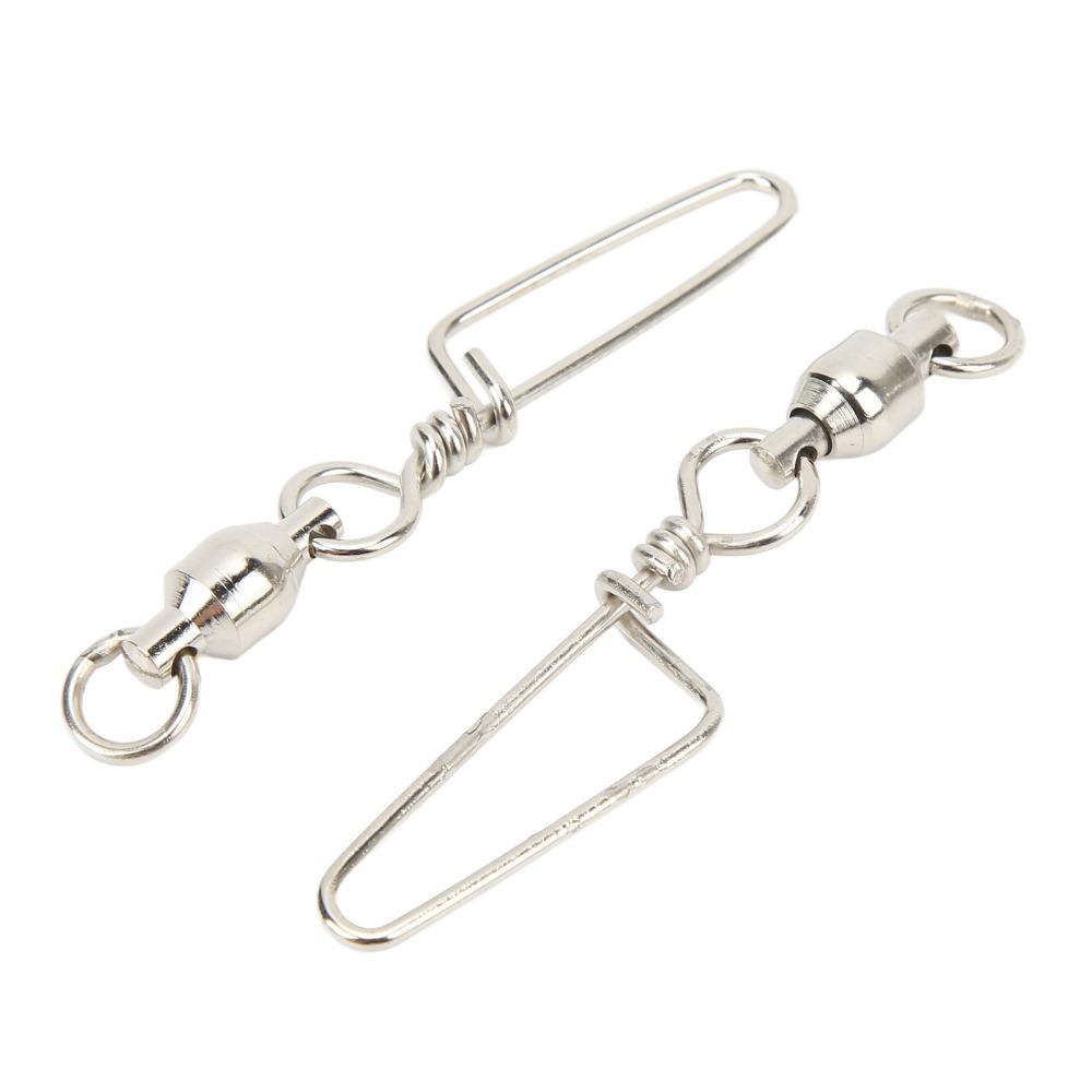 25PCS Stainless Steel Ball Bearing Swivels Rotatable Fishing Swivels Saltwater Fishing