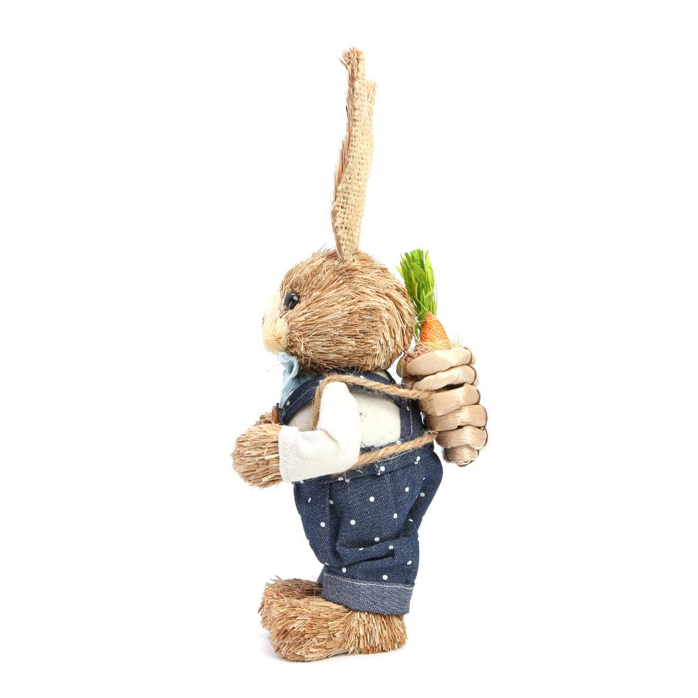 Easter Decorations Bunny Handmade Straw Bunny Rustic Straw Bunny Figurine Easter Straw Rabbit Ornament Spring Home Decor