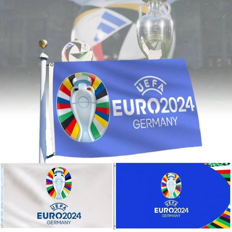 Durable Polyester 2024 Euro Cup Team Flag For Soccer Fans Vibrant Banner