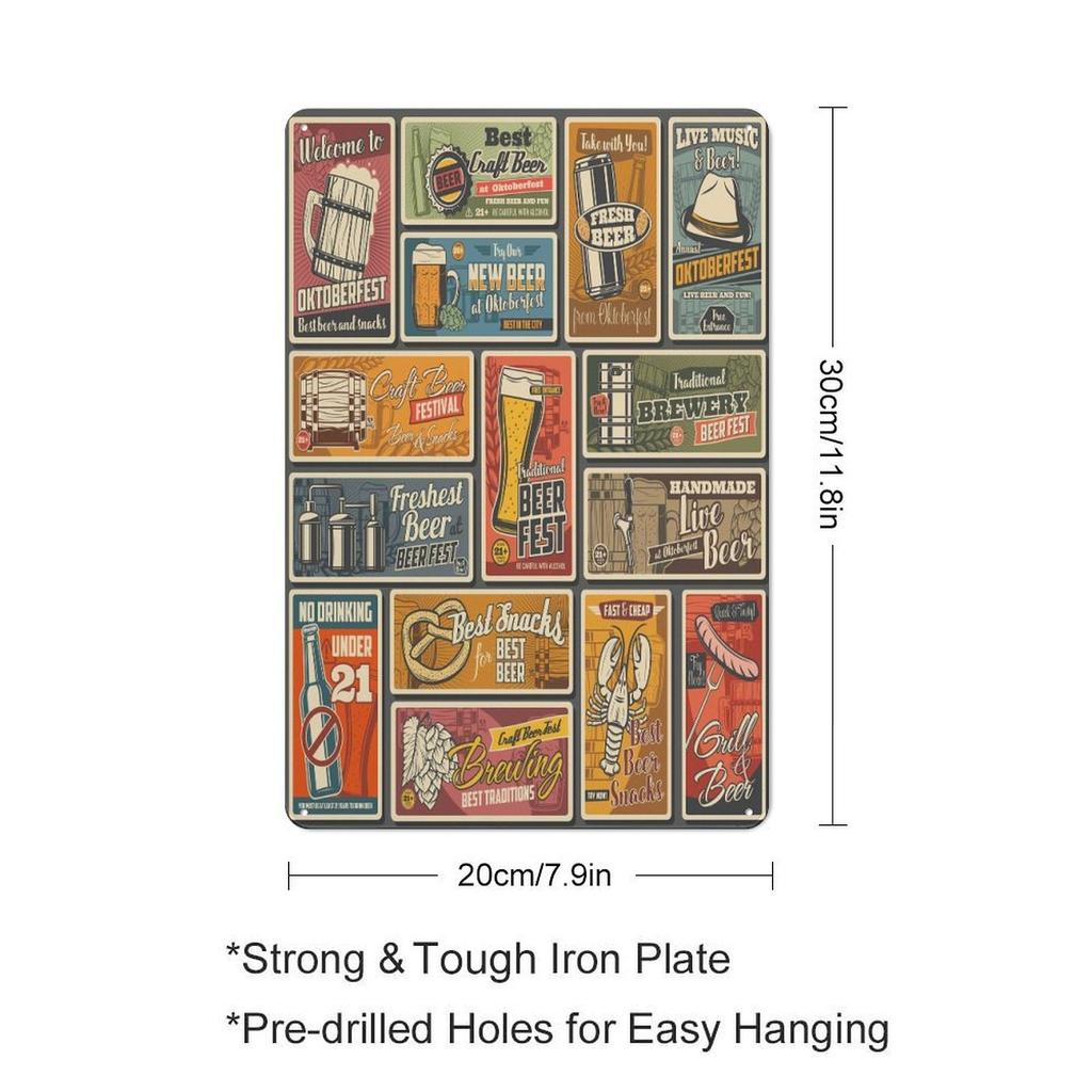1Pc Vertical Vintage Tin Wall Art Metal Sign 2030cm / 3040cm Wall Decor Home Living Room Bar Garage Cafe