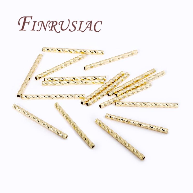 Tube Spacer Bead,18K Gold Plated Straight Tube Beads For Jewelry Making Supplies,DIY Bracelets Necklaces Accessories