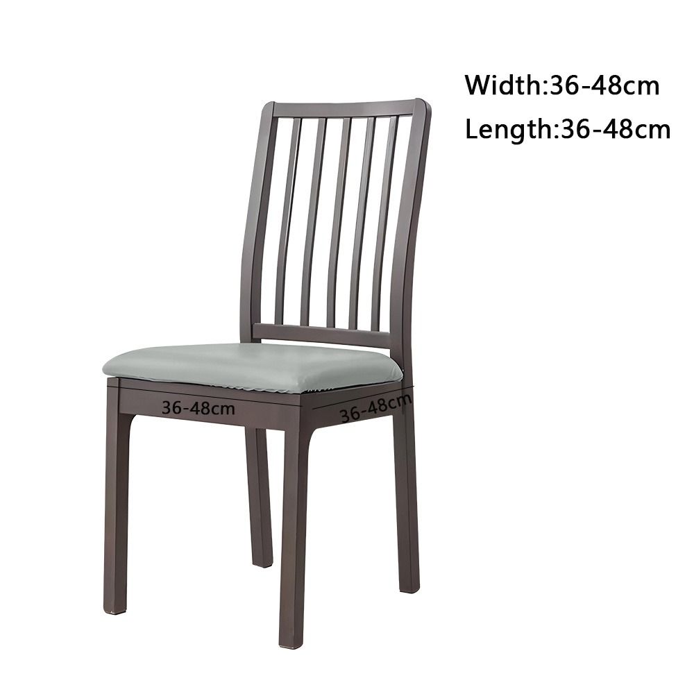 Simple PU Leather Dining Room Chair Covers Waterproof Solid Color Chair Seat Covers Removable Chair Cover