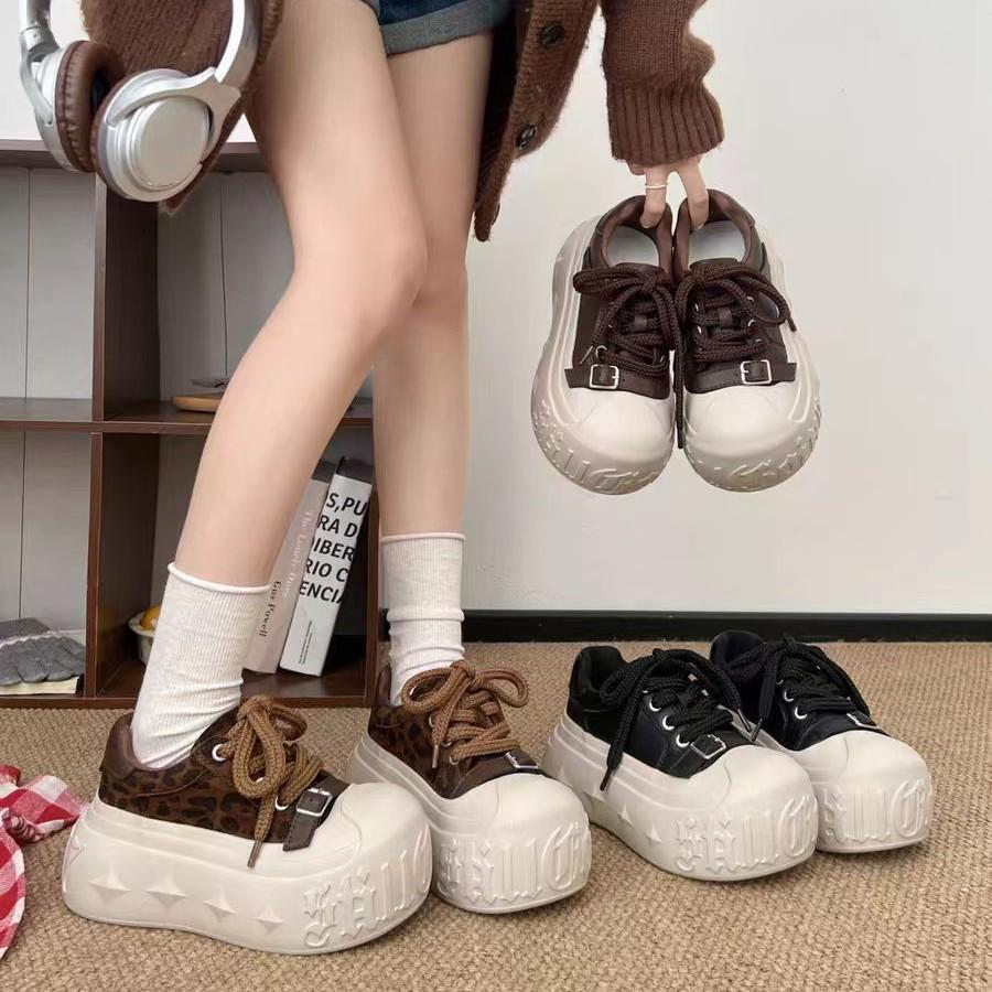 Platform Muffin Shoes, Huge Versatile Small Casual Board Shoes, Women's 2025 New Models, Huge Comfortable Big Head Bread Shoes