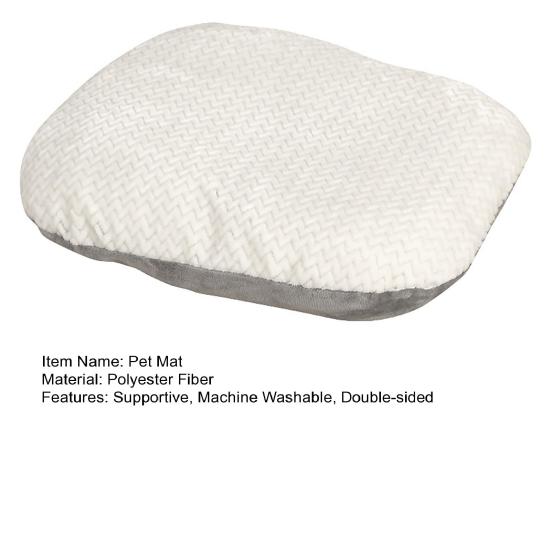 Dog Bed Mat Double-sided Cat Sleeping Pad Pet Cushion with Removable Washable Cover Supportive Pet Bedding for Floor Crate