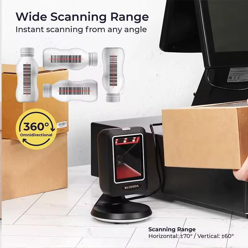 1D 2D Platform Scanner 2D Handfree Barcode 2D Scanner Desktop Barcode Reader Wired USB  Scanner QR Code PDF417 Code