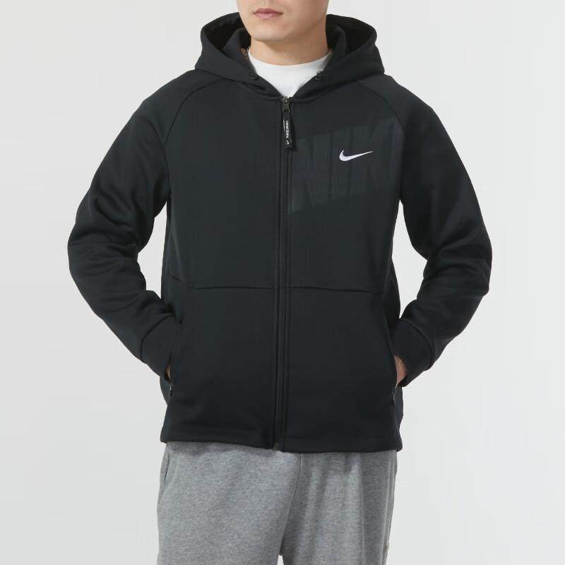 Nike Veste Chaude en Polaire Couleur Unie Logo Running et Entraînement Homme Vestes Noir FN3057-010
