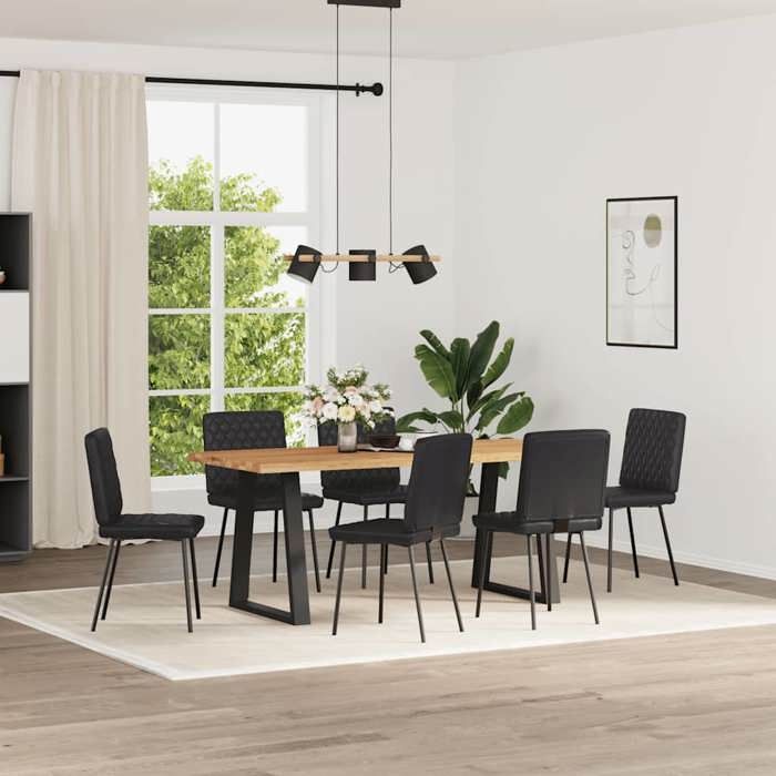 VidaXL Chaises à manger lot de 6 noir similicuir, chaise, chaise de salon, chaise d'appoint, chaise de cuisine, siège à 3315488