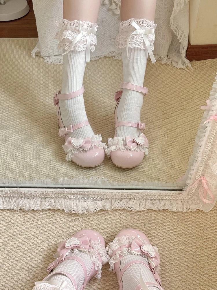 Mary Jane boty ve stylu paláce - Roztomilé kožené princeznovské boty na nízkém podpatku