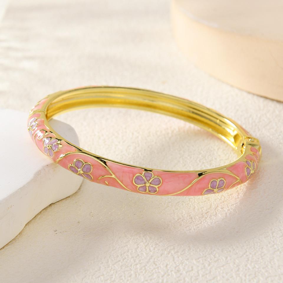 New Style National Style Palace Style Handmade Filigree Inlay Elegant, Minimalist, High-end, Light Luxury Bracelet One Size(16-22CM)