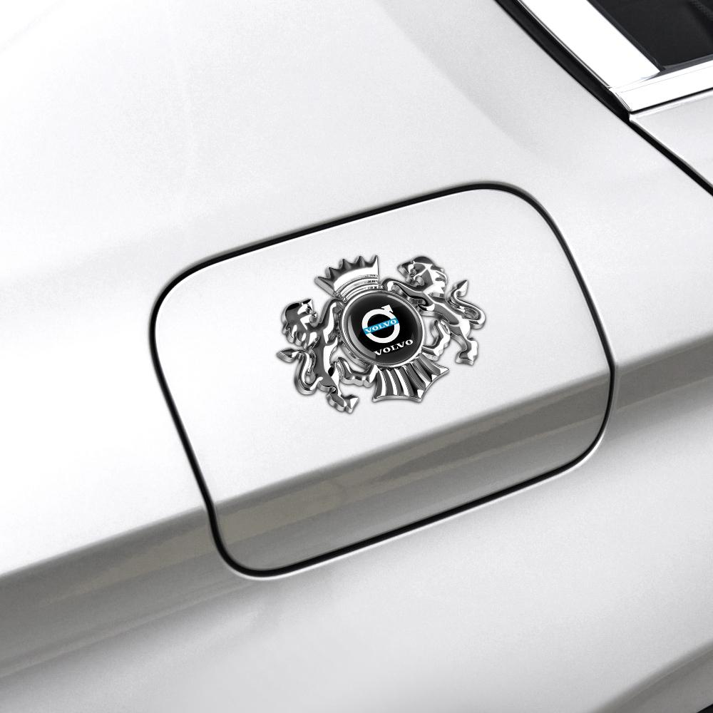 Fashion 3D Metal Lion Crown Gold Silver Side Emblem Decoration Badge Car Sticker For Volvo XC60 V40 S60 V50 V60 C30 S40 XC40 S80