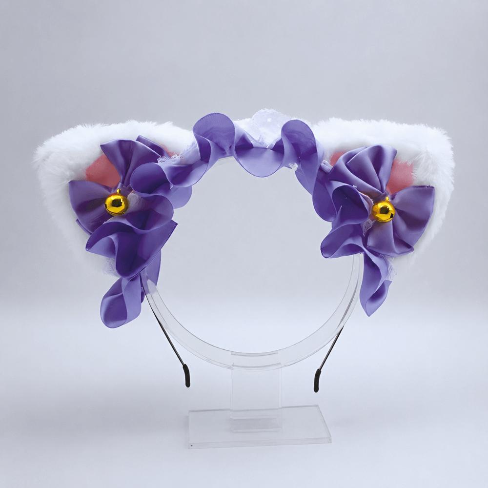 Ruffles Lace Cat Ear Headband Bell Accents Anime Hair Hoops Maid Hairband Masquerade Event