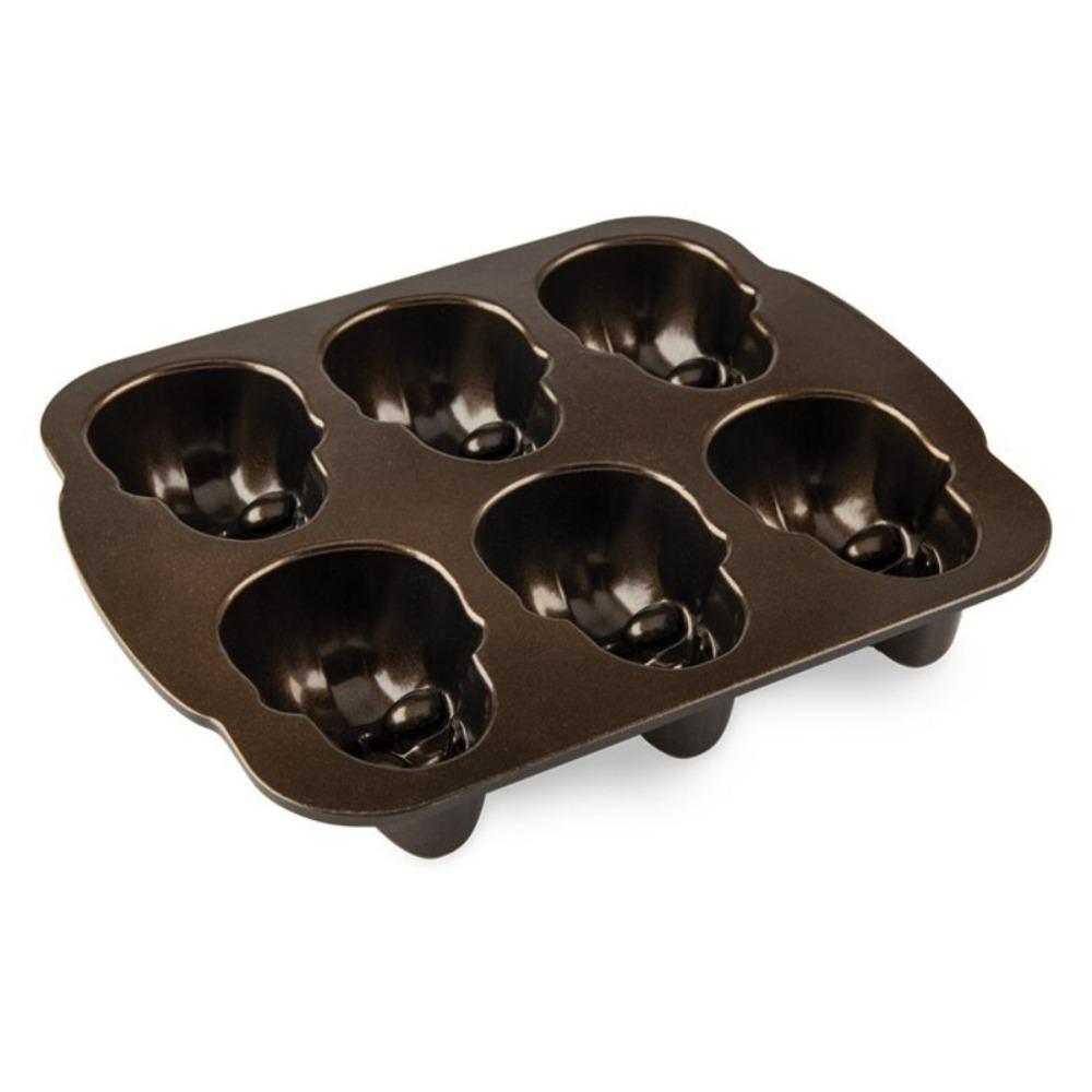 Bronze Color Skull Baking Cake Mold Metal Baking Pan Bakeware Halloween Skull Cake Pan  Gift