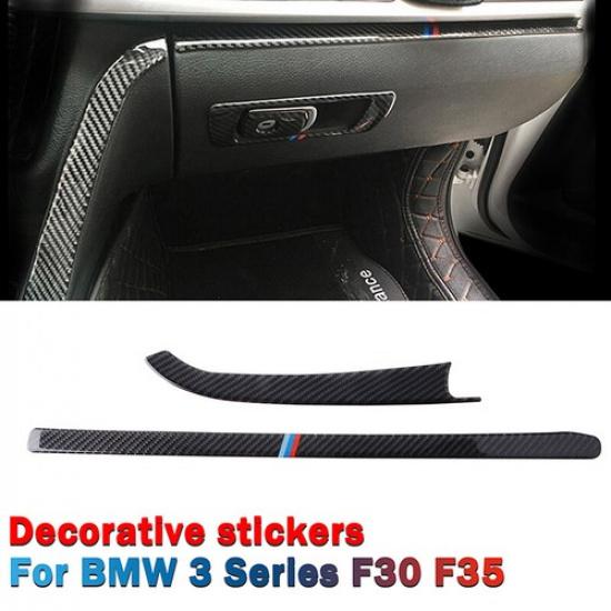 Real Carbon Fiber M Color Toolbox Cover Trim For BMW F30 F34 2003-2018