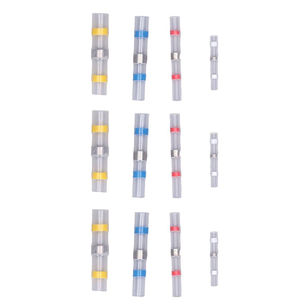100Pcs Heat Shrink Butt Connectors Crimp Terminals Waterproof Solder Seal Electrical Splice Kit
