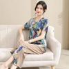 Mother's Summer Chiffon Two-Piece Set - Cool, Fashionable Attire for Middle-Aged and Elderly