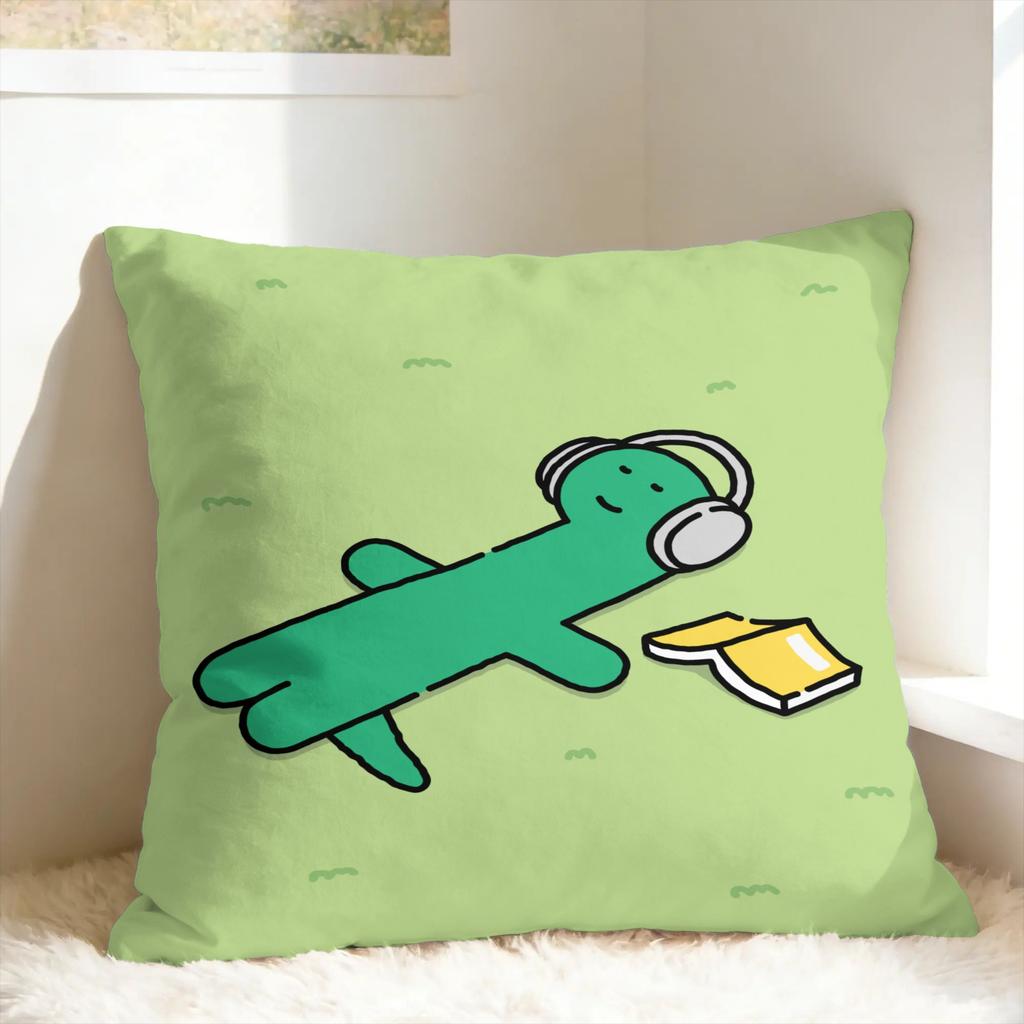 Cartoon Art J-Joguman Pillow Cover Print Cushion Cover Cute Funny Pillow Case For Sofa Couch Bed Living Room
