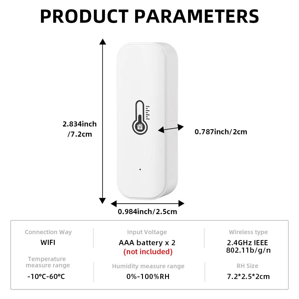 Tuya WiFi Temperature Humidity Sensor Smart Life Remote Monitor For Smart Home Work with Alexa Google Assistant