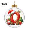 Indoor Outdoor Xmas Hanging Ornaments 26?Letter Acrylic Christmas Ball Ornament, 3D Crystal Style Alphabet Holiday for Home Pendant, Tree