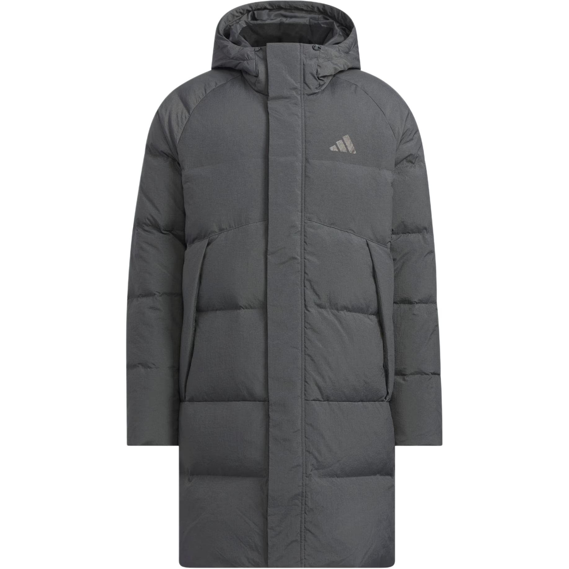 

Adidas Men s Long Length Hooded Down Parka With Logo Detail Black KQ5516 2XS
